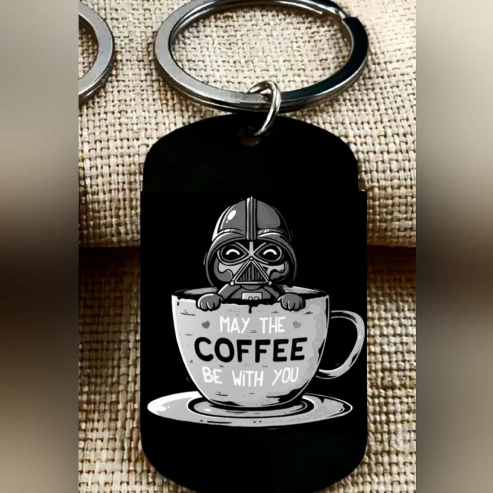 Star Wars Darth Vader hot coffee art keychain